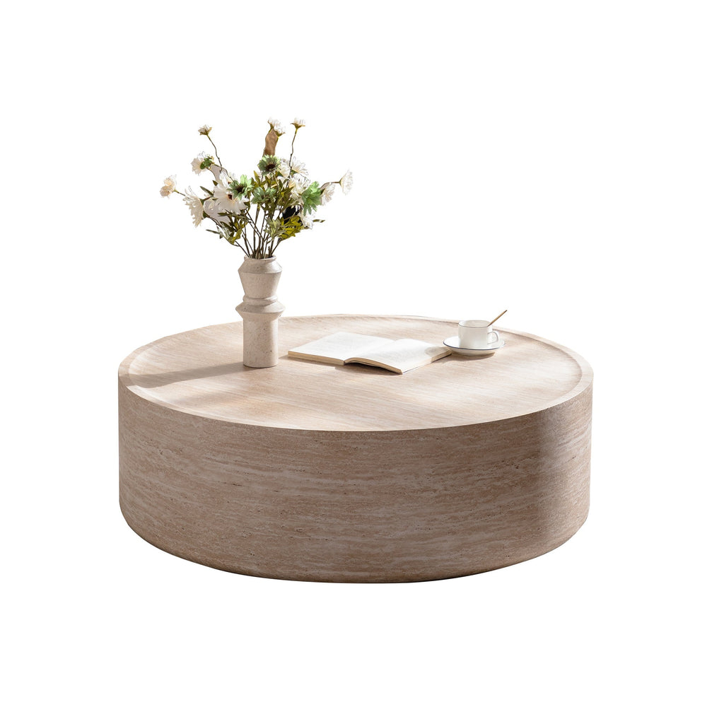 LuxeLiving 40 Inch Round Coffee Table With Mars Pattern Finish