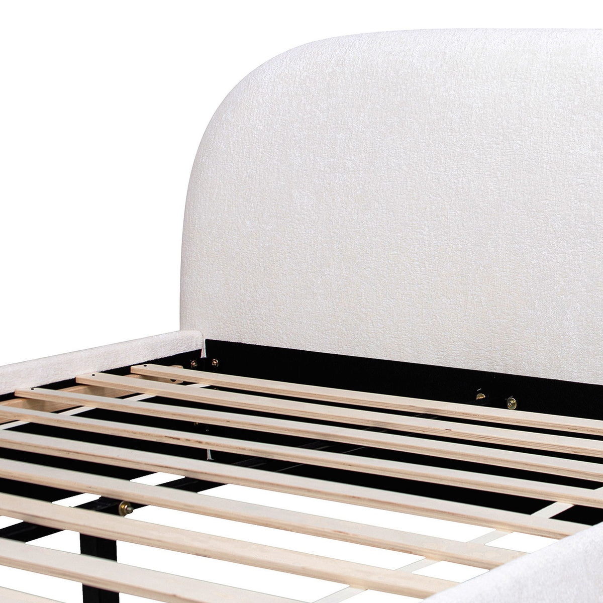 Archie Puffy Upholstered Platform Bed With Arch Headboard