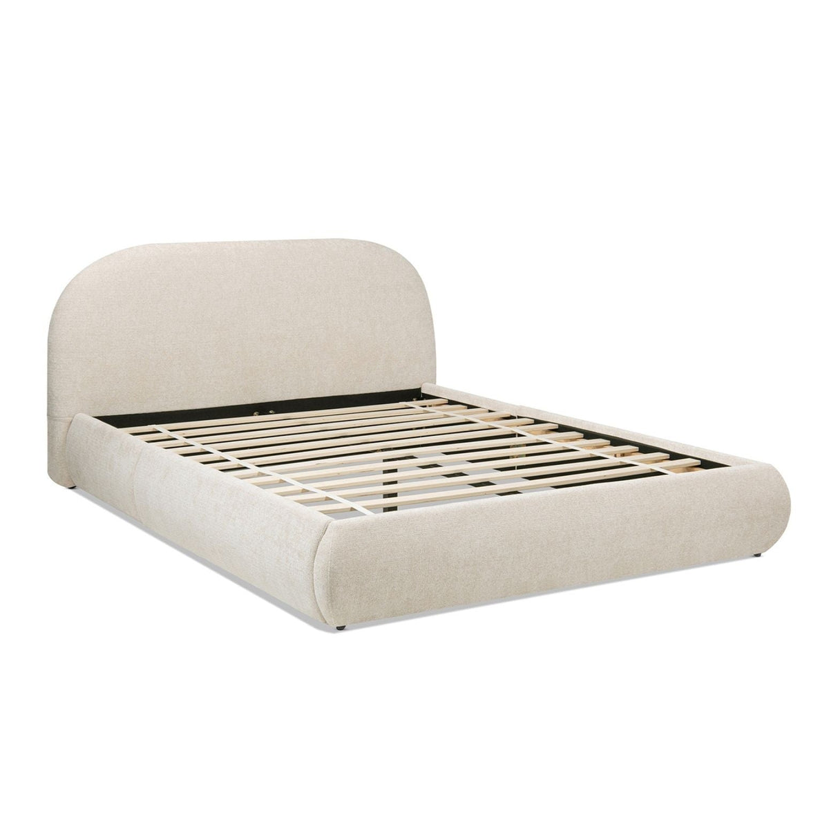 Archie Puffy Upholstered Platform Bed With Arch Headboard