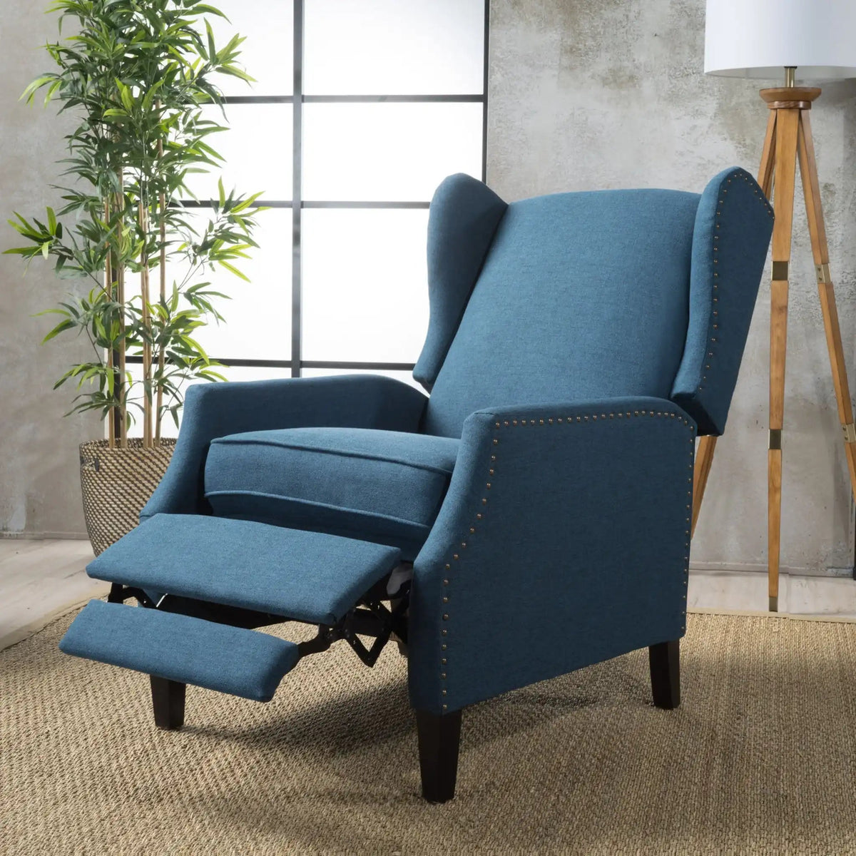 Westeros Elegant Wing Back Fabric Upholstered Recliner