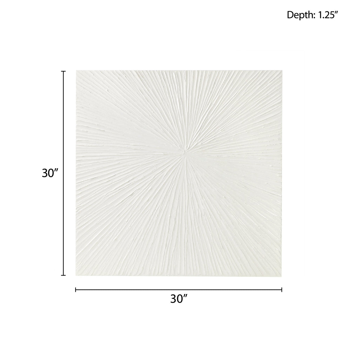 Luminous Burst White Gloss Dimensional Resin Wall Art