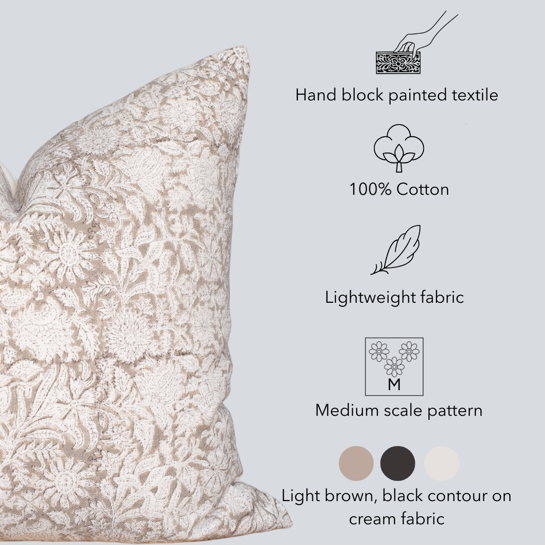 Sienna Limited Edition Botanical Cotton Pillow Cover