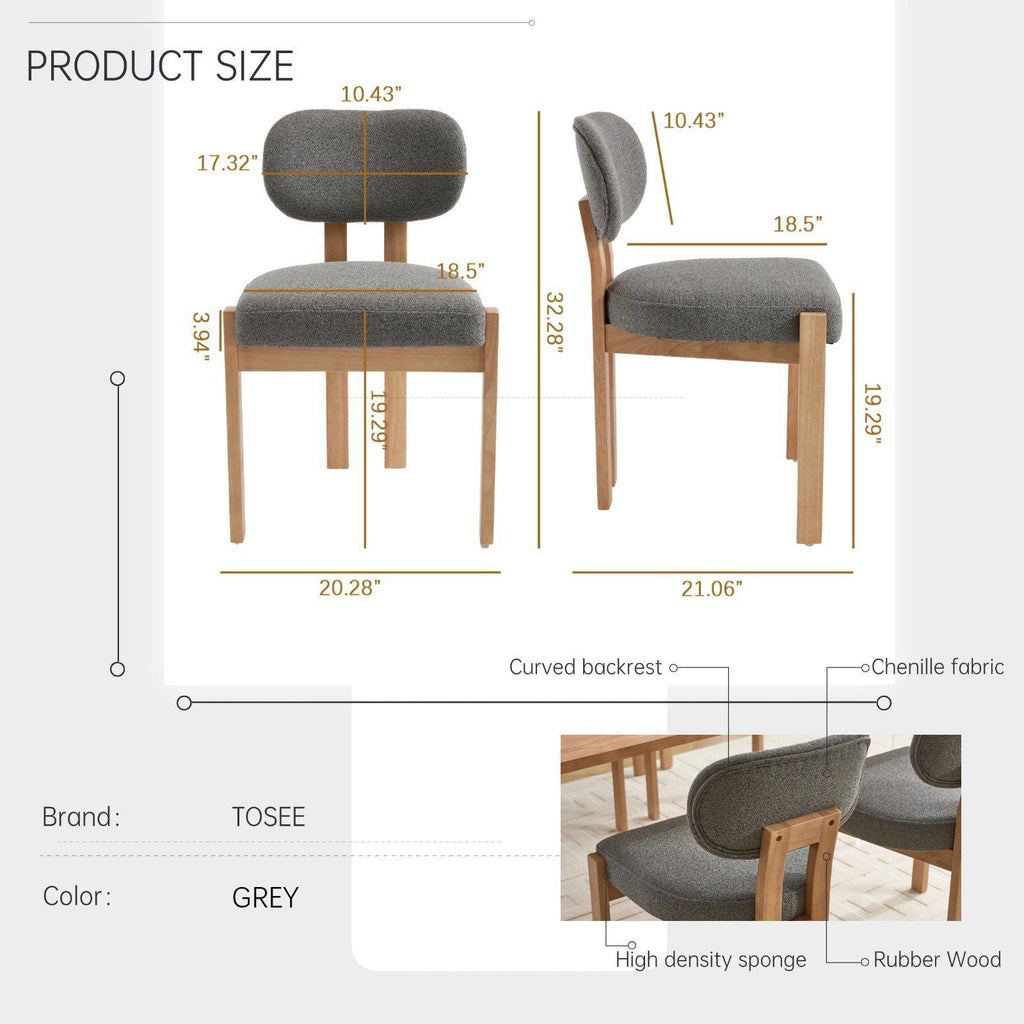 Vesper Ergonomic Dining Chairs Adjustable Feet Set Of 2