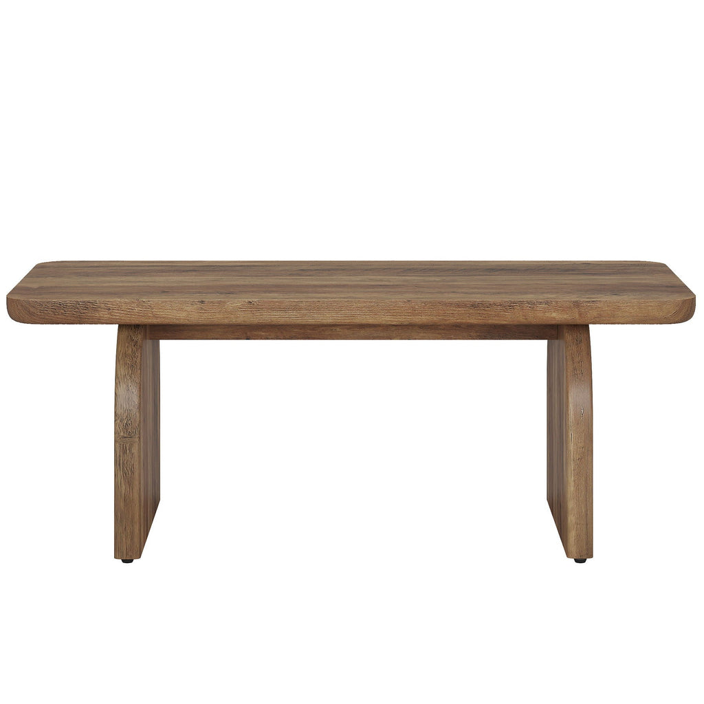 Aura Rectangle Coffee Table Brown H Base Child Safe Rounded Corners