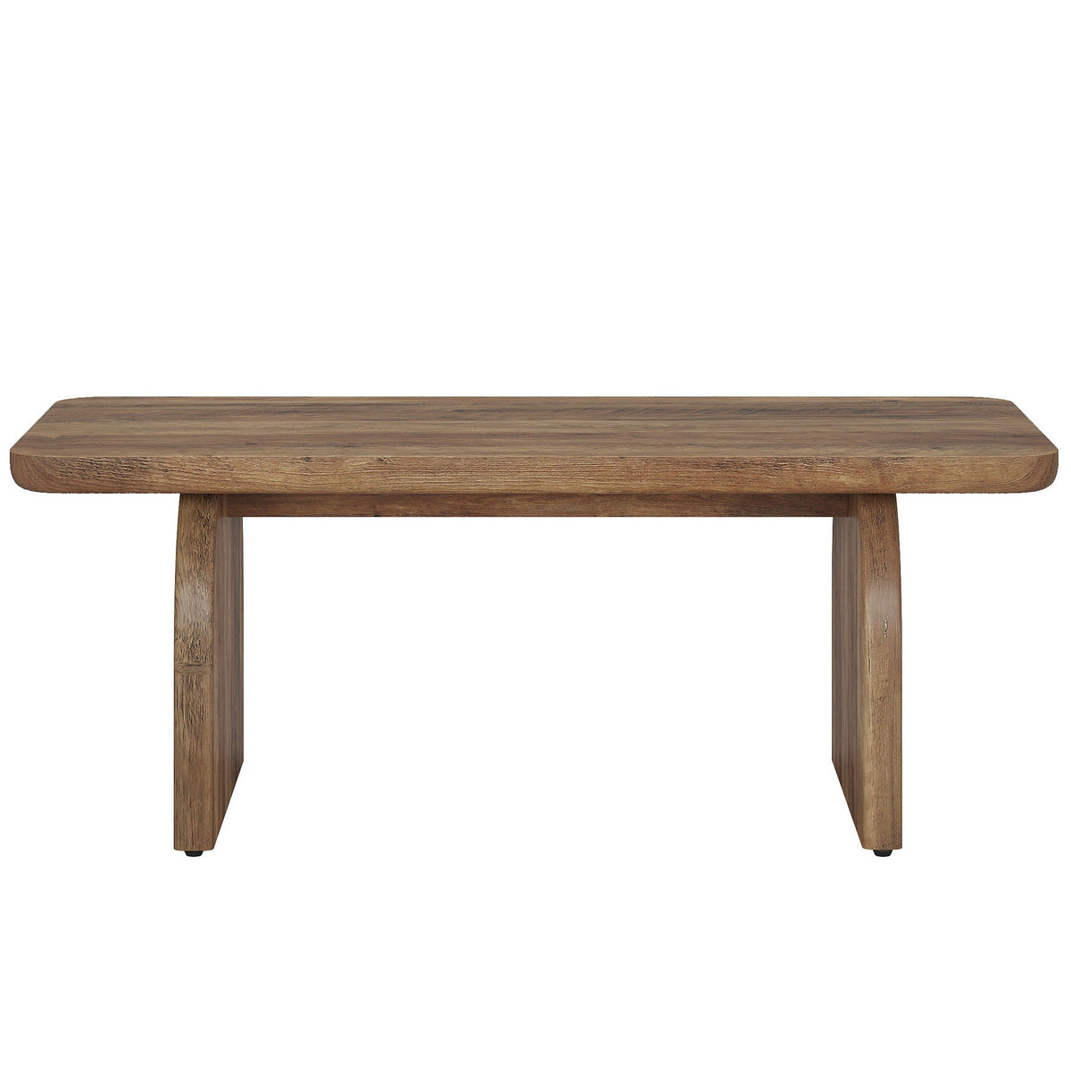 Aura Rectangle Coffee Table Brown H Base Child Safe Rounded Corners