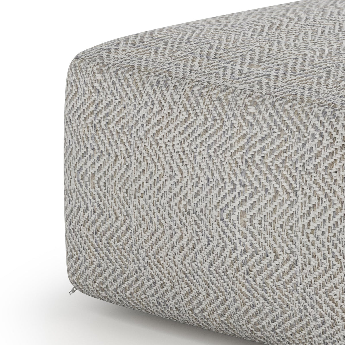 Nate Handcrafted Square Pouf In Elegant Grey Melange