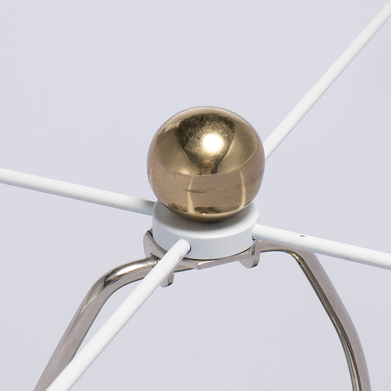 Velura Gold Aluminum Table Lamp With White Fabric Drum Shade