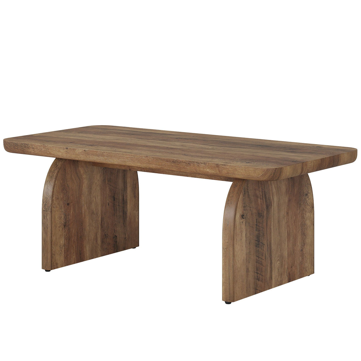 Aura Rectangle Coffee Table Brown H Base Child Safe Rounded Corners