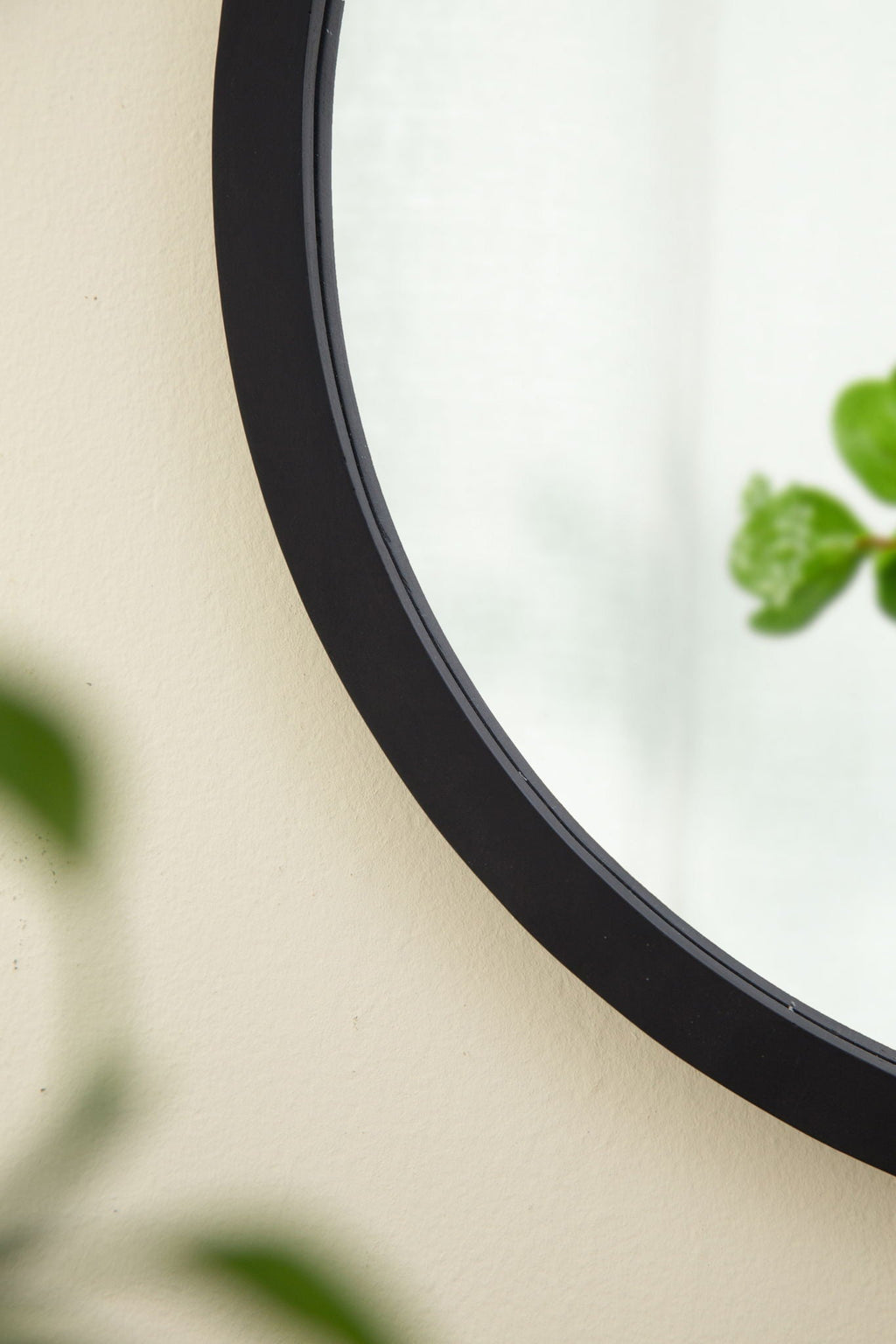 NobleFrame Dark Brown Round Wall Mirror Elegant Wood Frame