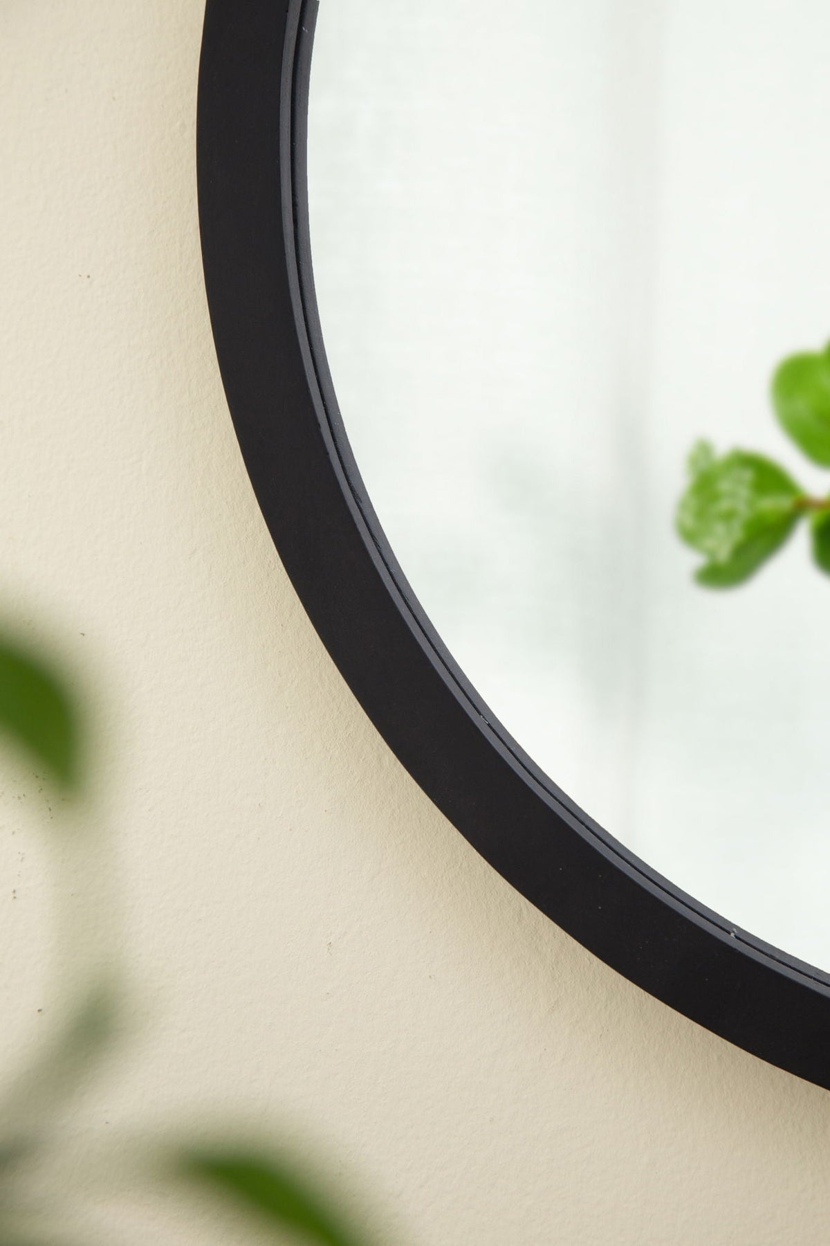 NobleFrame Dark Brown Round Wall Mirror Elegant Wood Frame