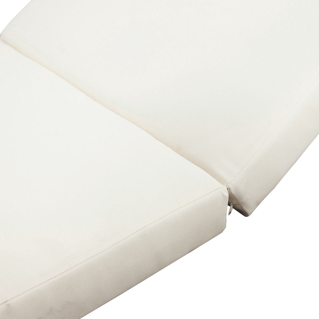 Aura Acacia Lounge Chaise With Water Resistant Cushion, Cream