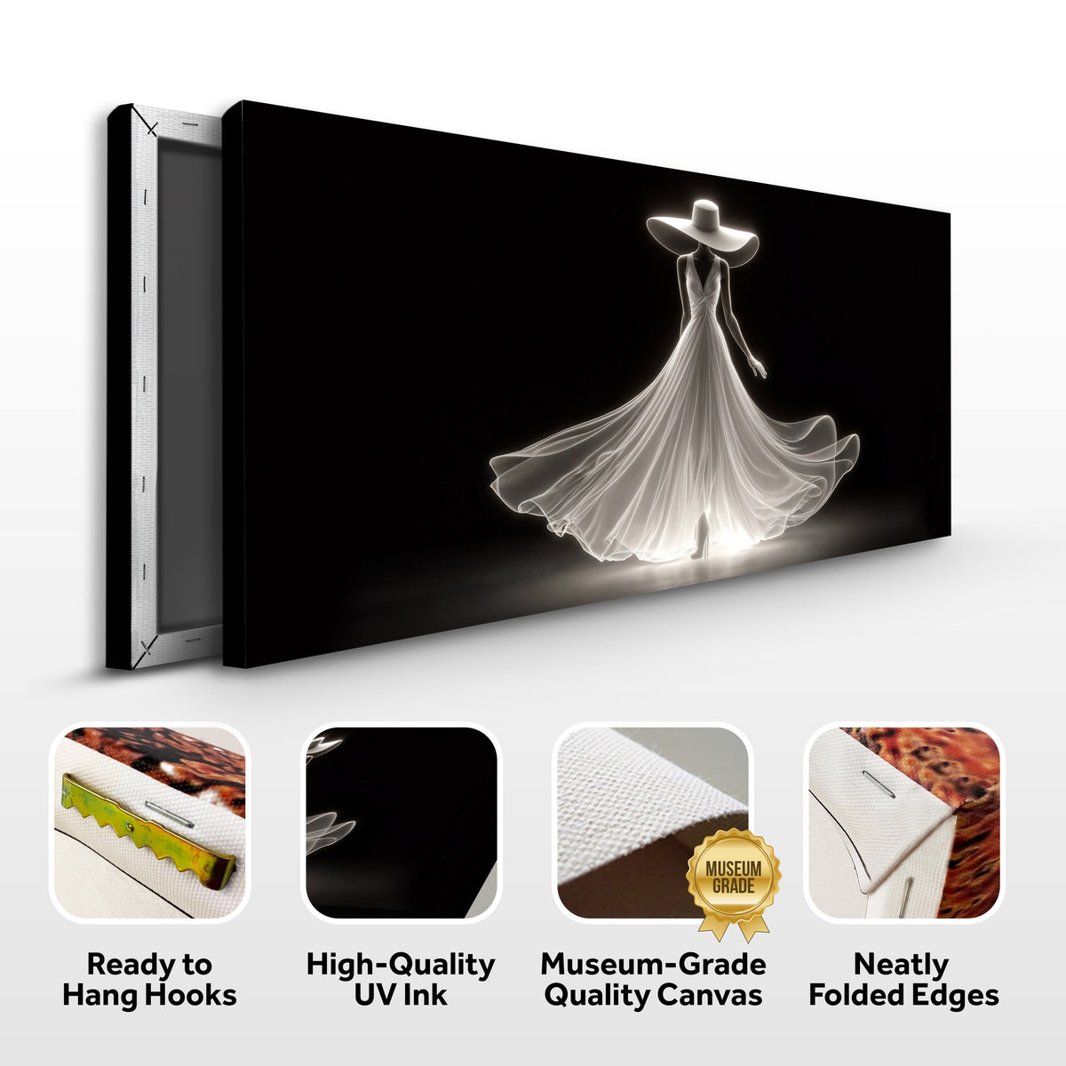 Modern Glam Fashion Wall Art Ready To Hang Premium Canvas