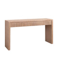 Vivante Modern Console Table With Four Carved Drawers In Walnut