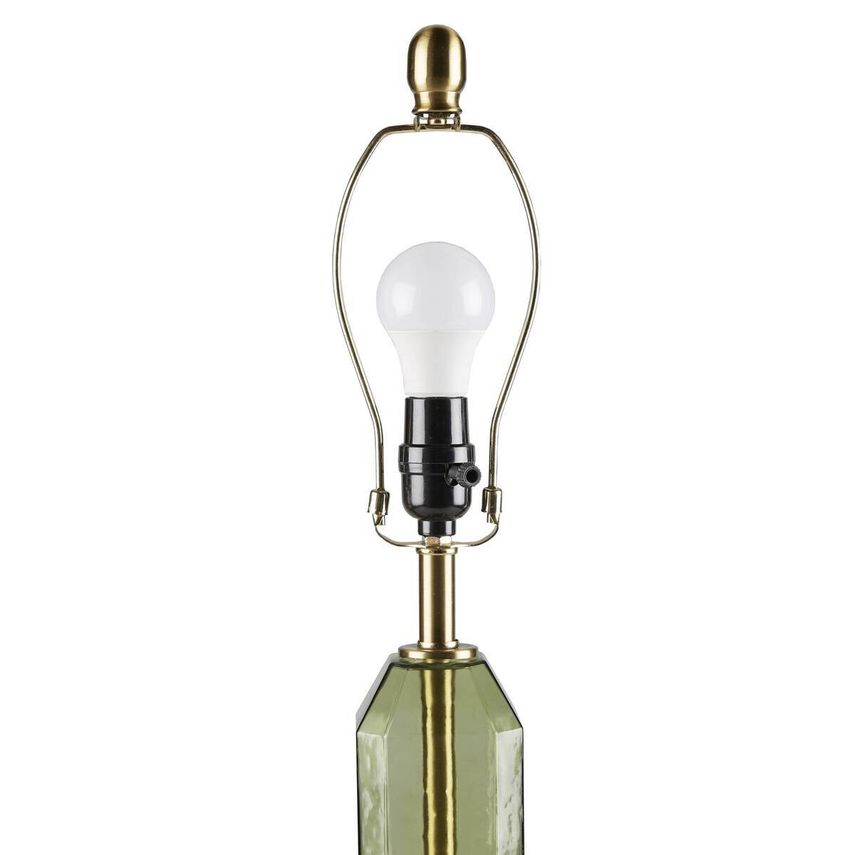 Aurelia Faceted Green Glass Table Lamp With Gold Base