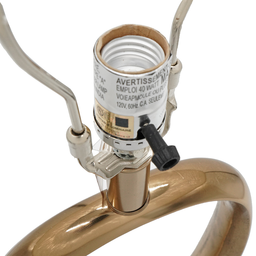 Elara Home D14x28.5 Oval Cutout Table Lamp With Cream Linen Shade