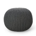 Savona Versatile Knitted Cotton Bordeaux Round Pouf
