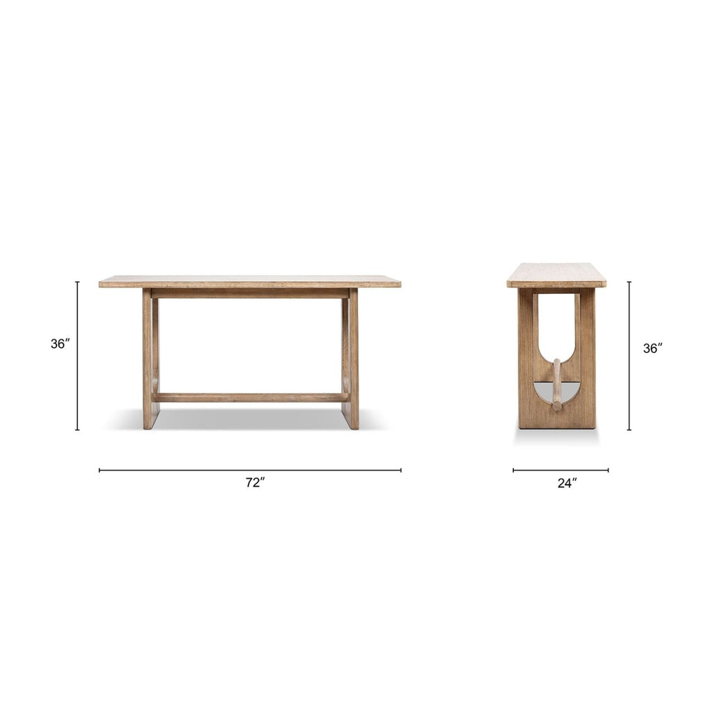 Turnkey 72 Inch Reclaimed Pine Trestle Console Table Antique Brown