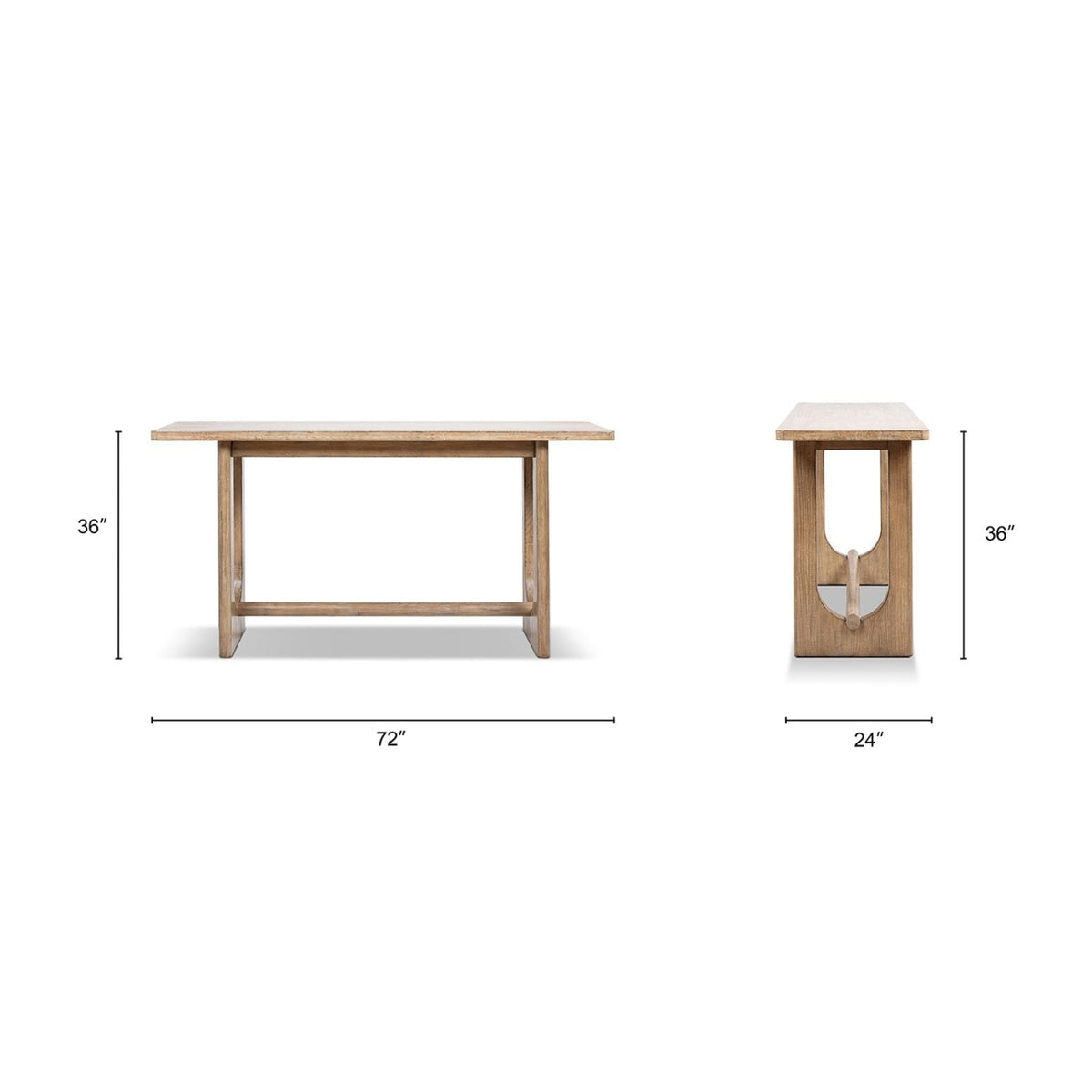 Turnkey 72 Inch Reclaimed Pine Trestle Console Table Antique Brown