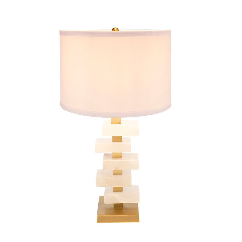 Estelle Modern White And Gold Alabaster Slab Table Lamp