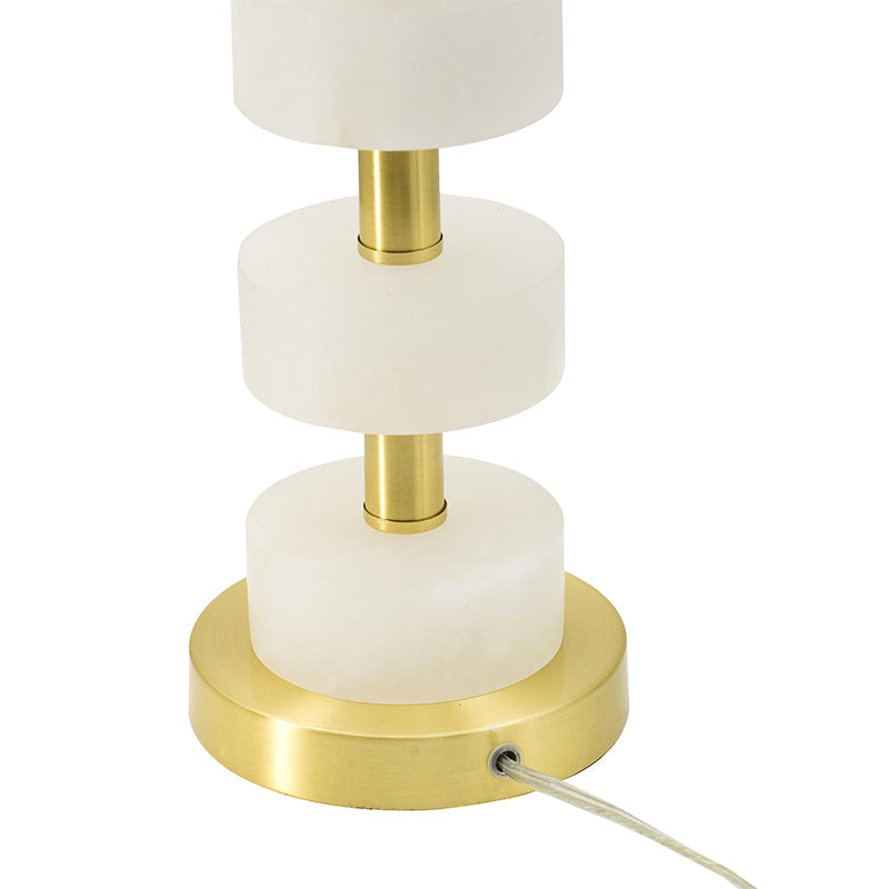 Verona Marble Table Lamp With Brass Metal Frame 13x13x26