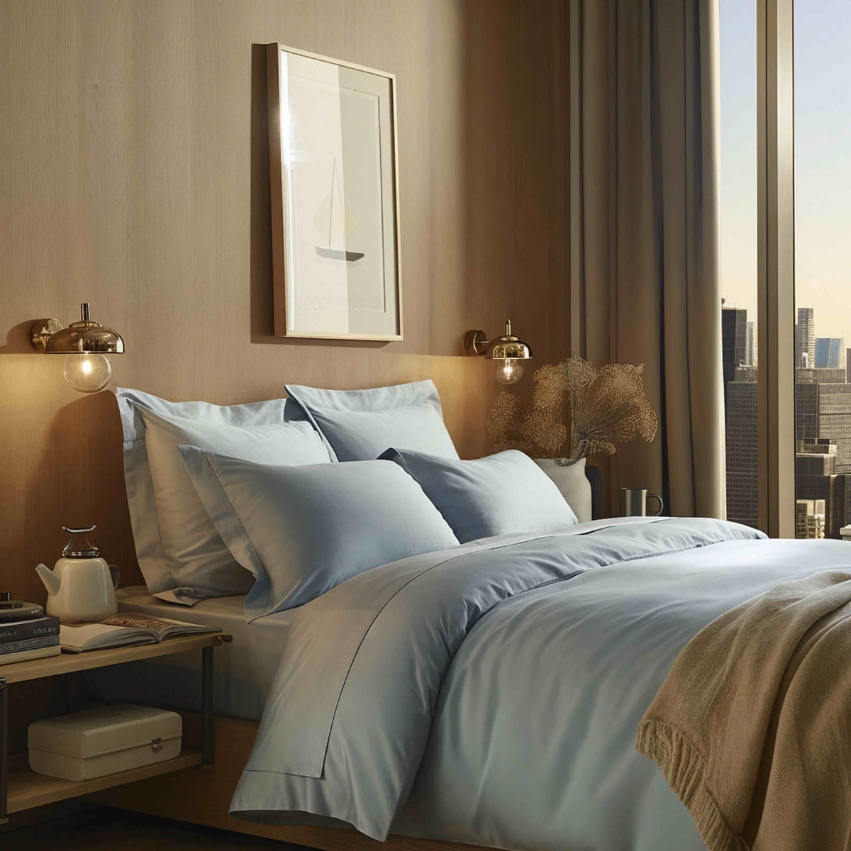 Luxe Australian Sateen Cotton Duvet Cover Queen Bed