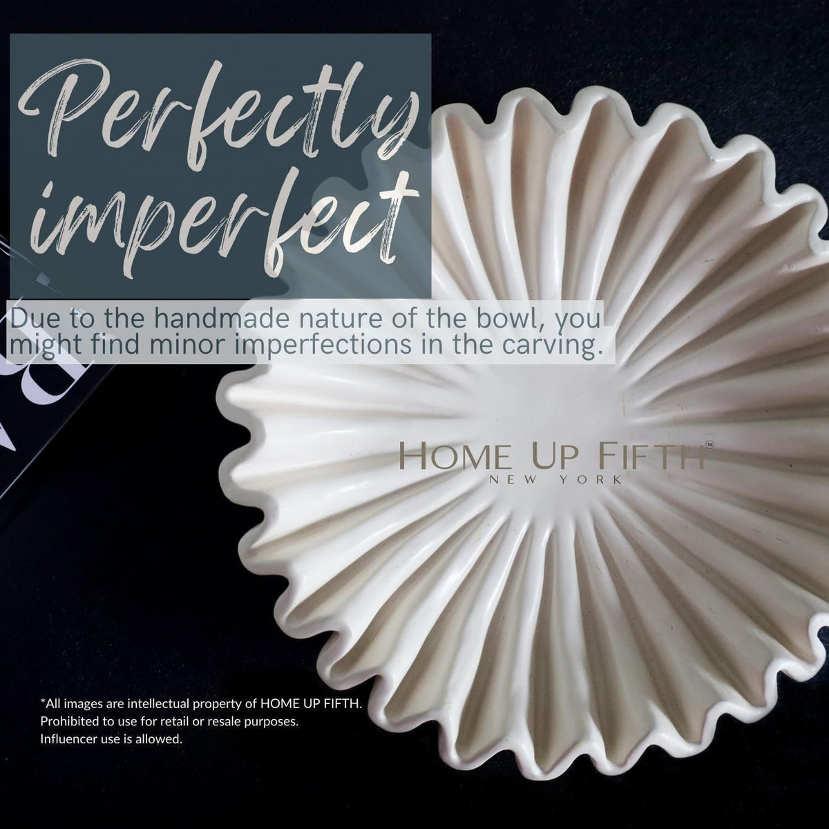 Novara Lotus Leaf Edge Resin Decorative Bowl In Two Sizes