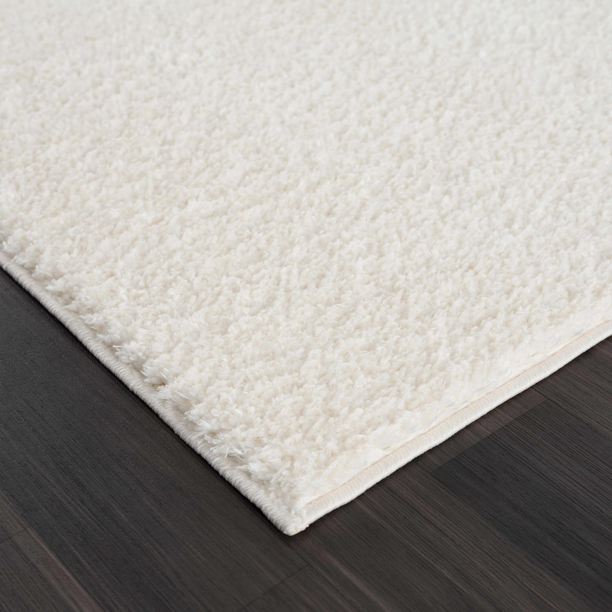 Judy Plush Washable Area Rug Off White Rubber Backed