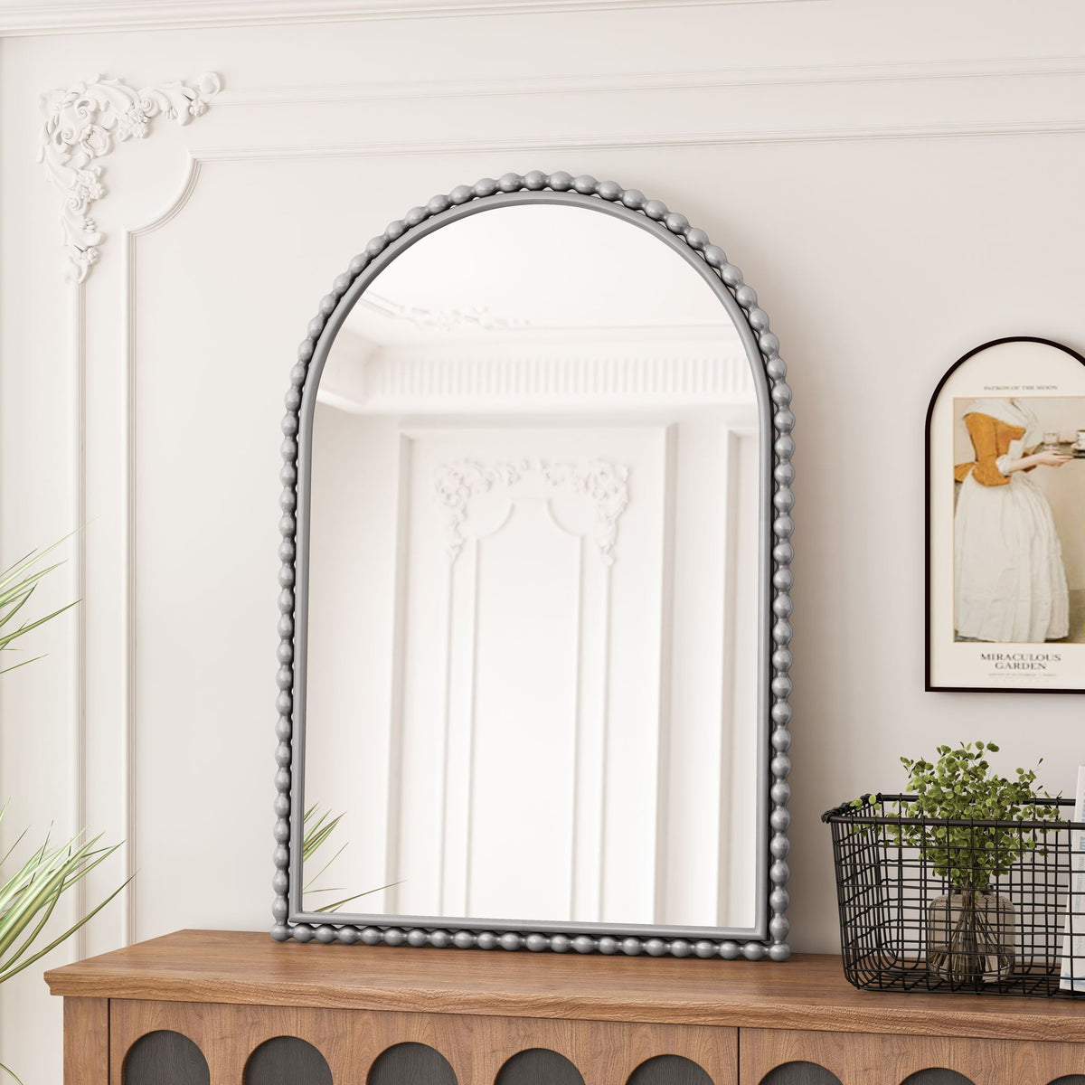 Cedarlane Vintage Iron Arch Mirror With Wall Or Table Display