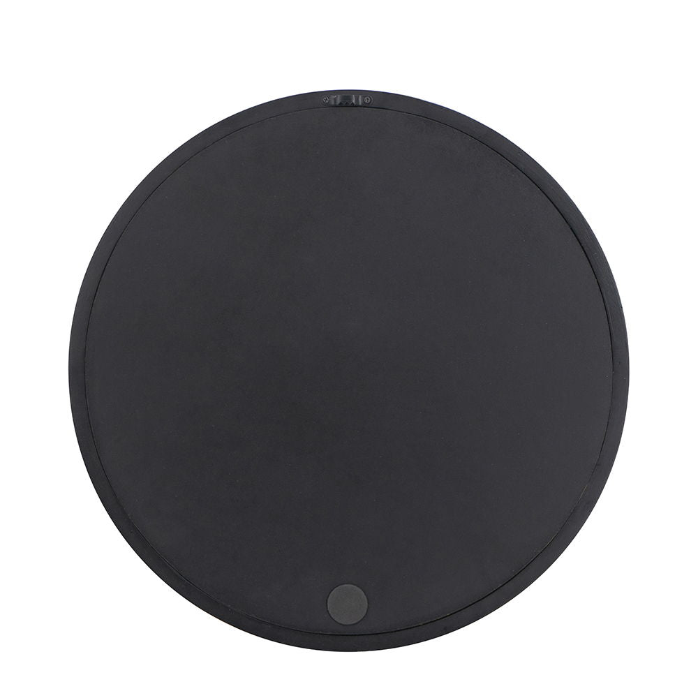 NobleFrame Dark Brown Round Wall Mirror Elegant Wood Frame