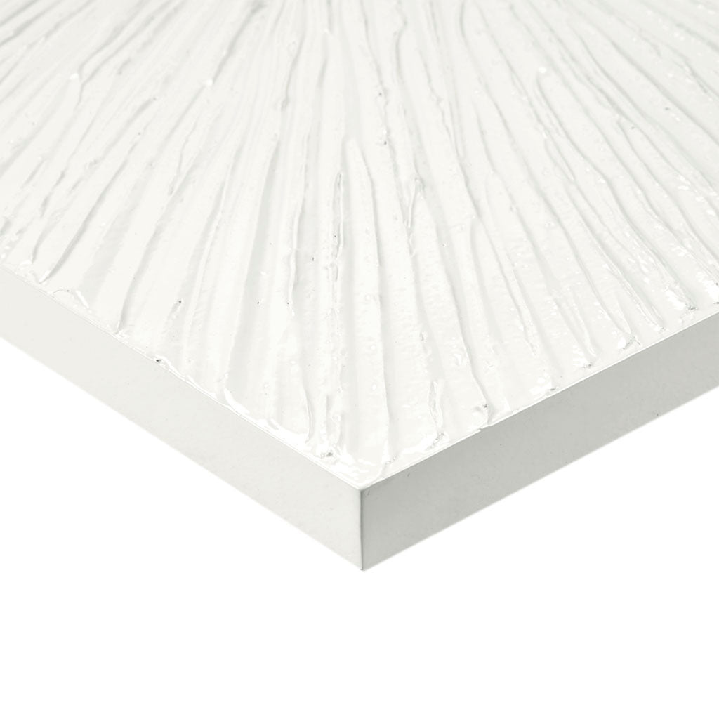 Luminous Burst White Gloss Dimensional Resin Wall Art