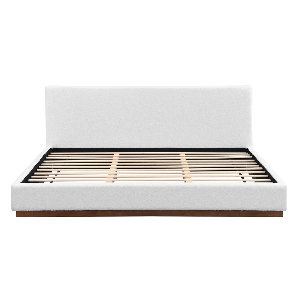 Aurelia Living Boucle Upholstered Bed With Solid Wood Base