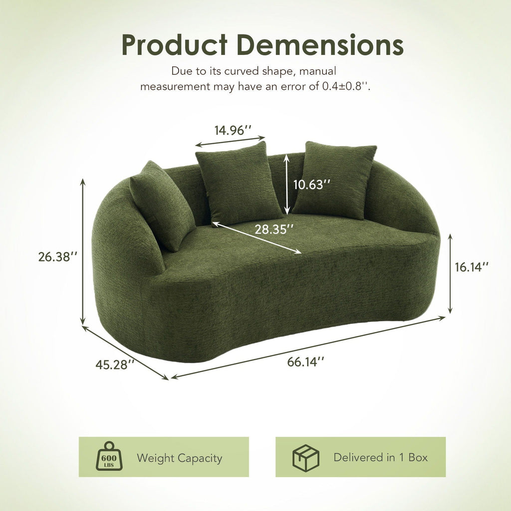 Vesta Compact Loveseat Sofa With No Assembly And Eco Fabric