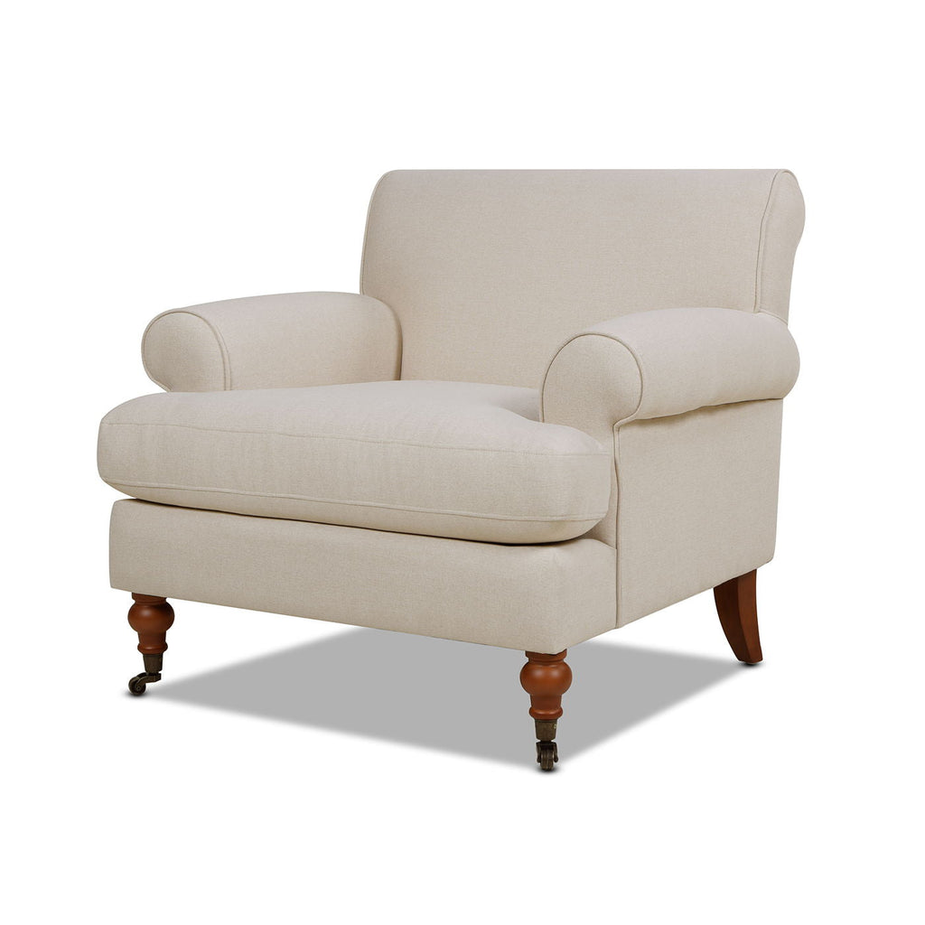 Alana Lawson Solid Hardwood Accent Arm Chair With Casters