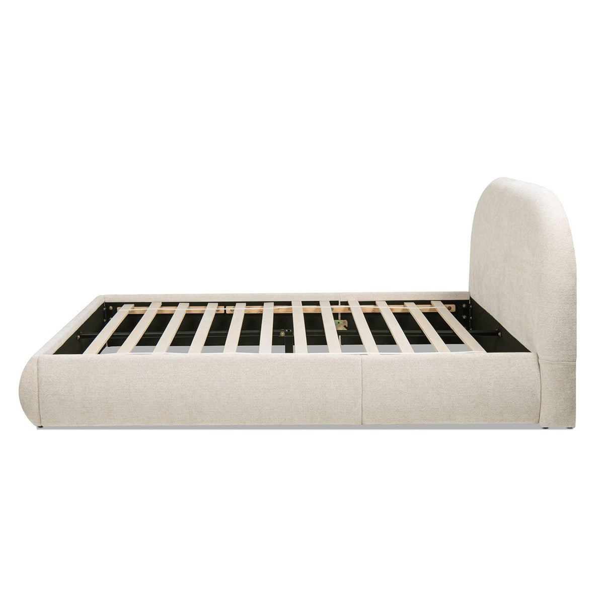 Archie Puffy Upholstered Platform Bed With Arch Headboard