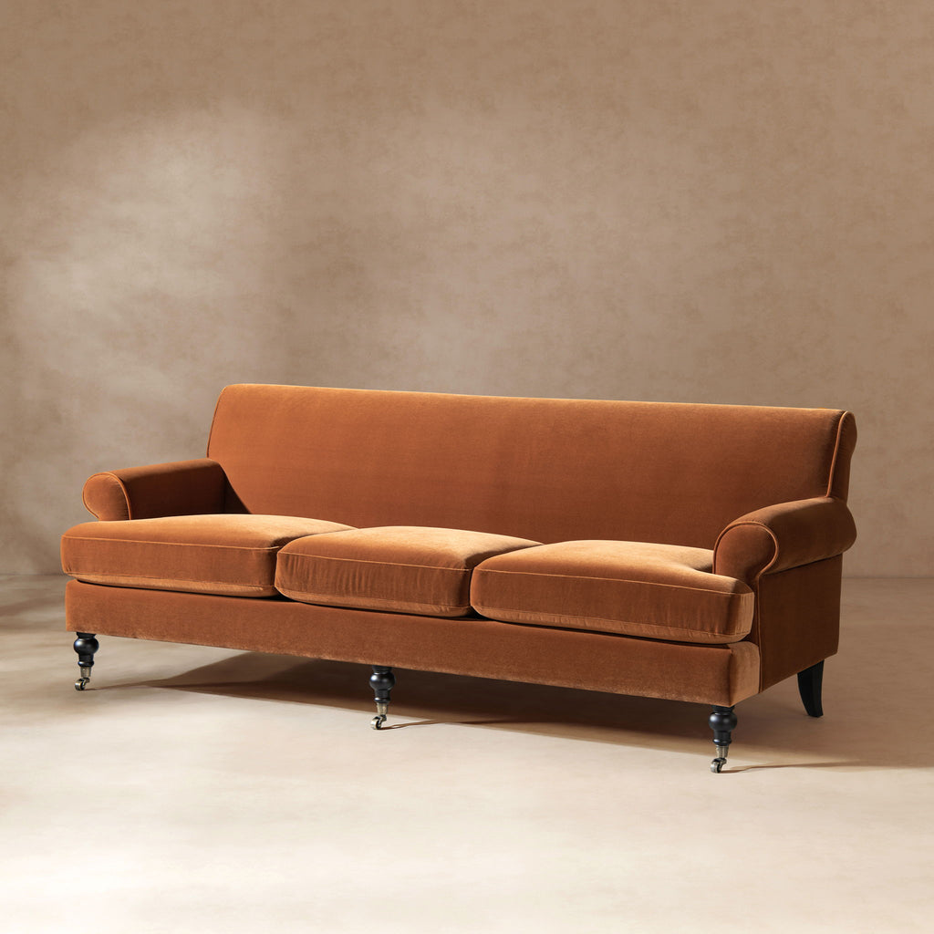 Luxe Alana Lawson Charcoal Three Cushion Tightback Sofa
