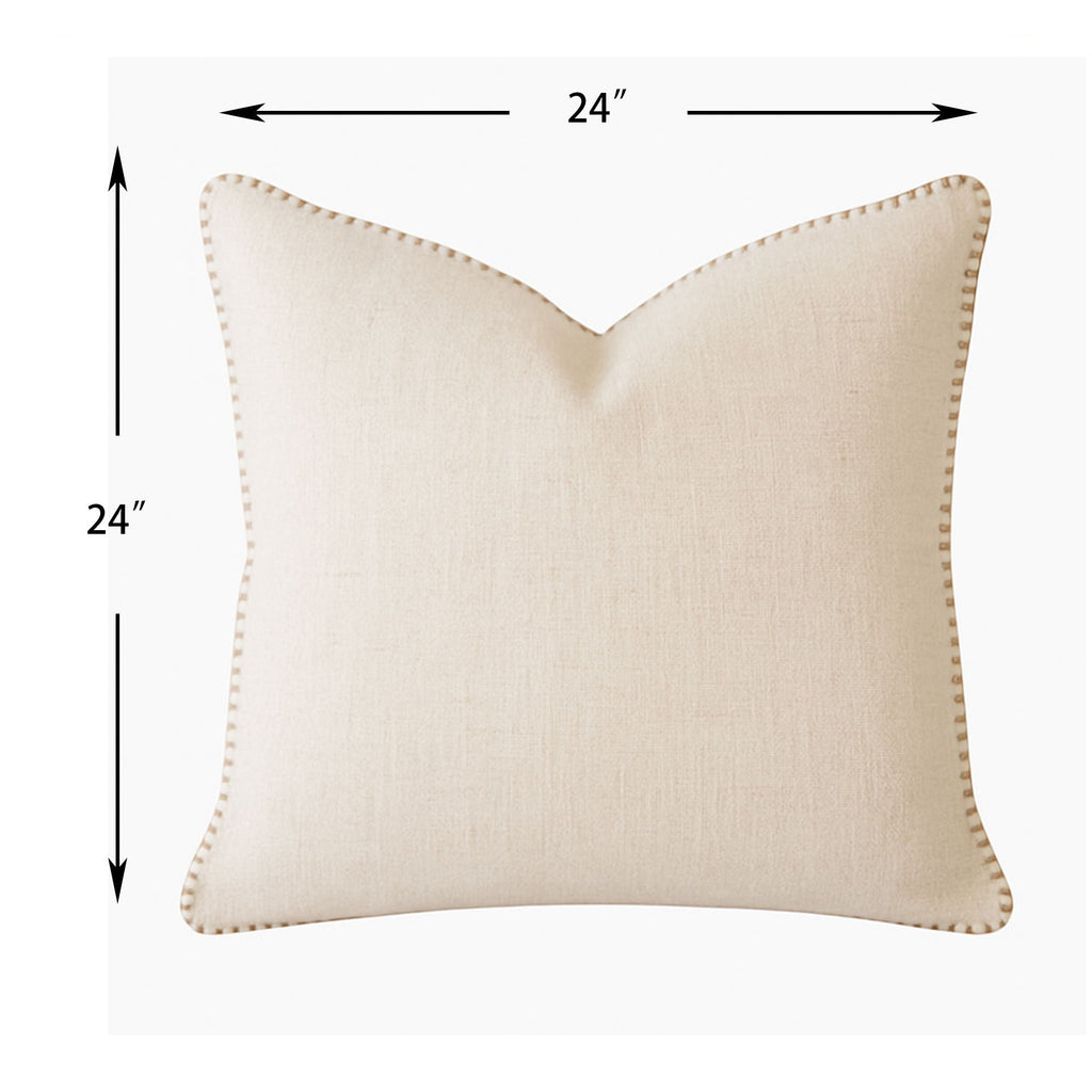 Homey Cozy Decorative Stitching Throw Pillow In Ivory
