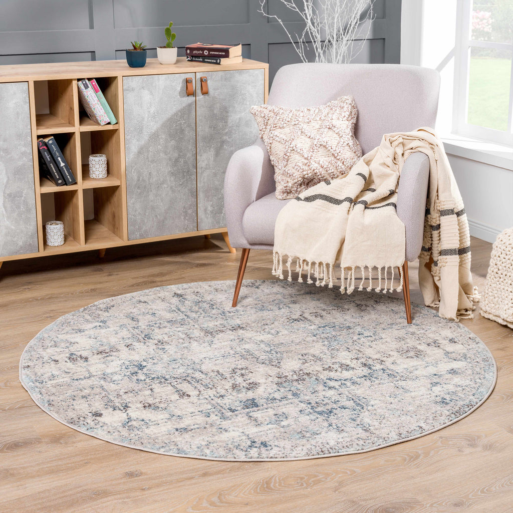 Aurelia Home Orrick Persian Medallion Area Rug Light Gray