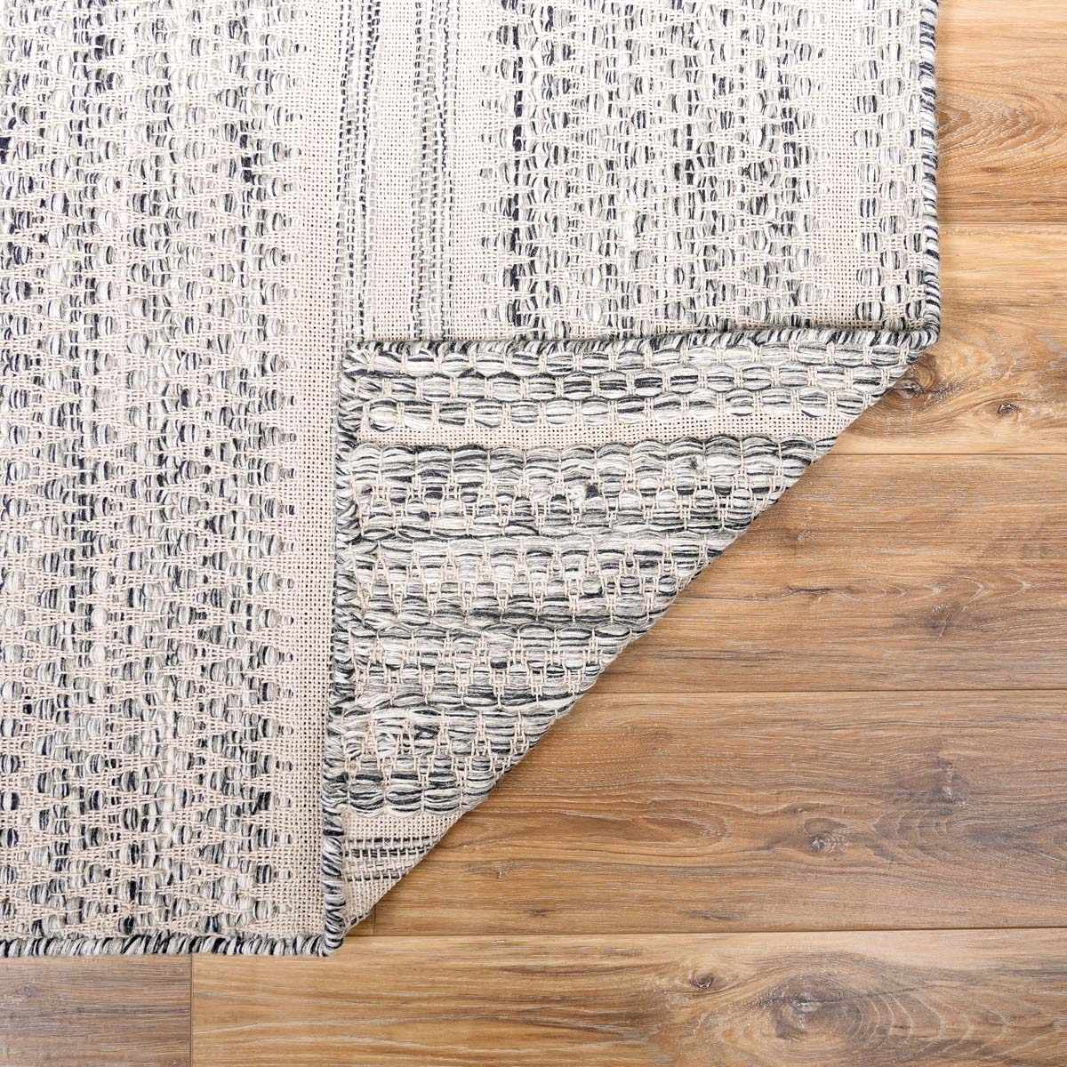 Arabi Elegant Handwoven Wool Area Rug In Timeless Neutrals
