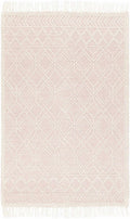 Ramsbury Soft Pink Wool Trellis Handwoven Plush Area Rug