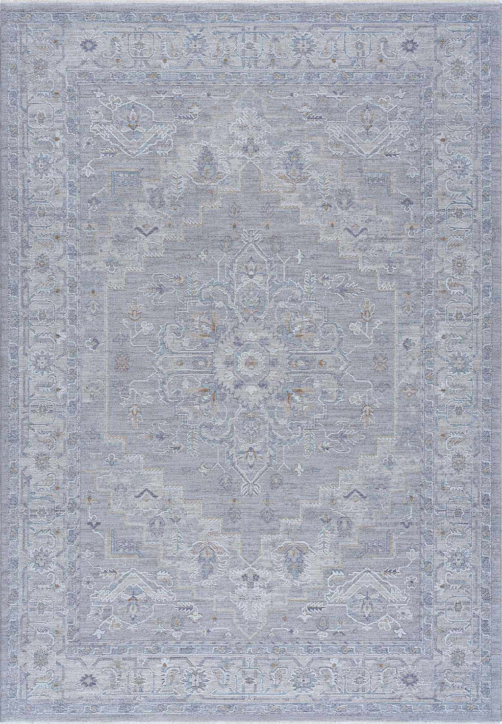 Earlsfield Thick Luxe Traditional Pattern Area Rug Gray Blue
