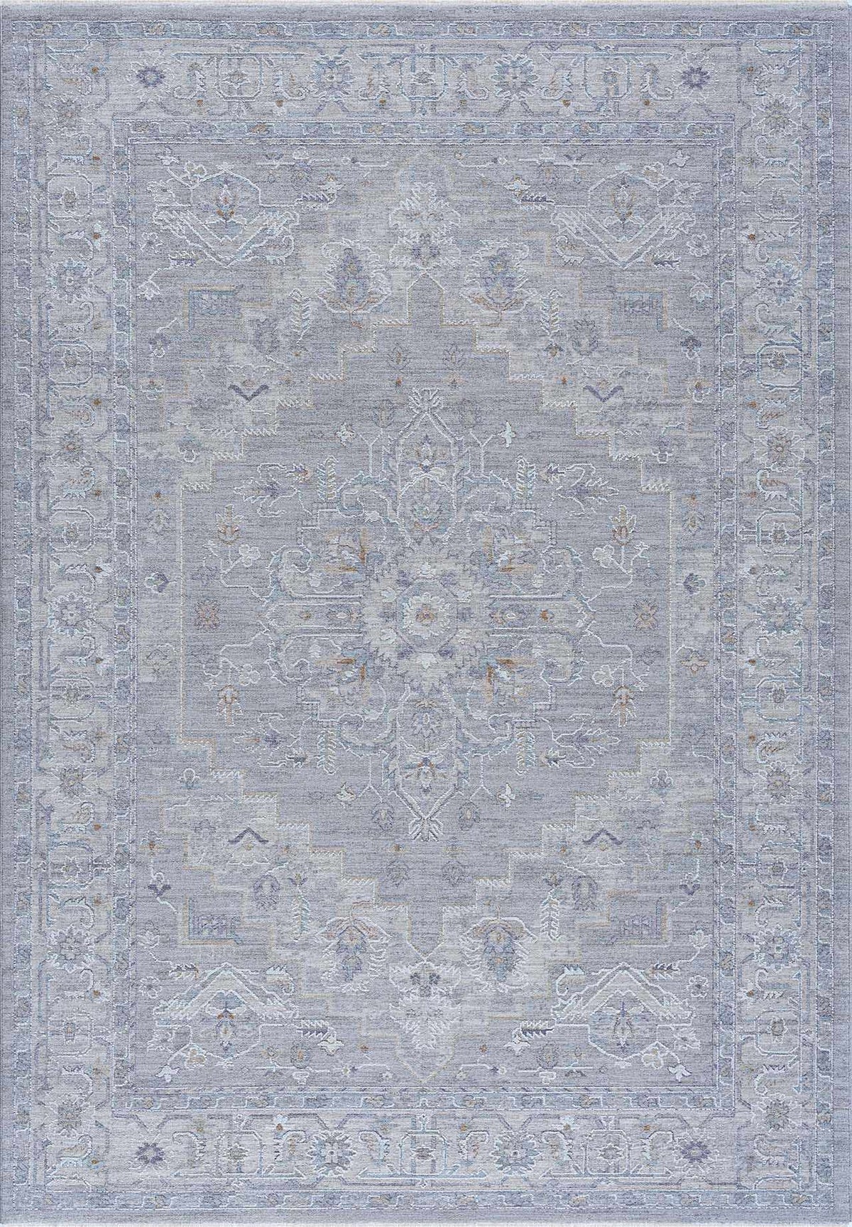 Earlsfield Thick Luxe Traditional Pattern Area Rug Gray Blue