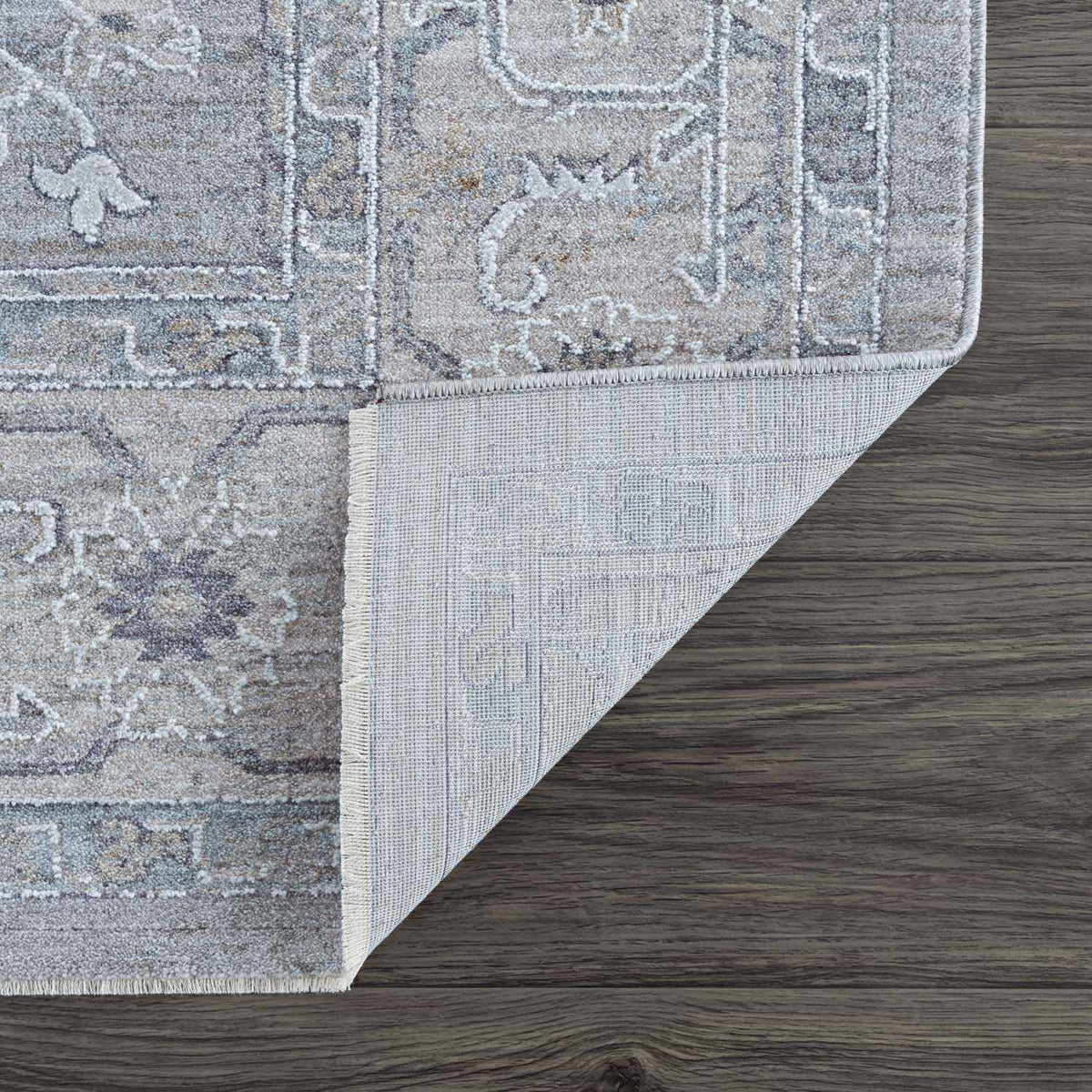 Earlsfield Thick Luxe Traditional Pattern Area Rug Gray Blue