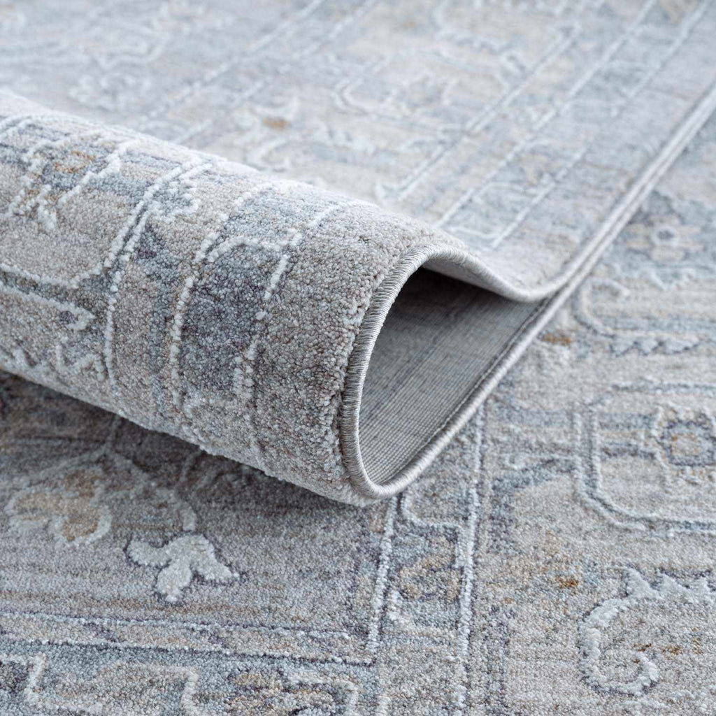 Earlsfield Thick Luxe Traditional Pattern Area Rug Gray Blue