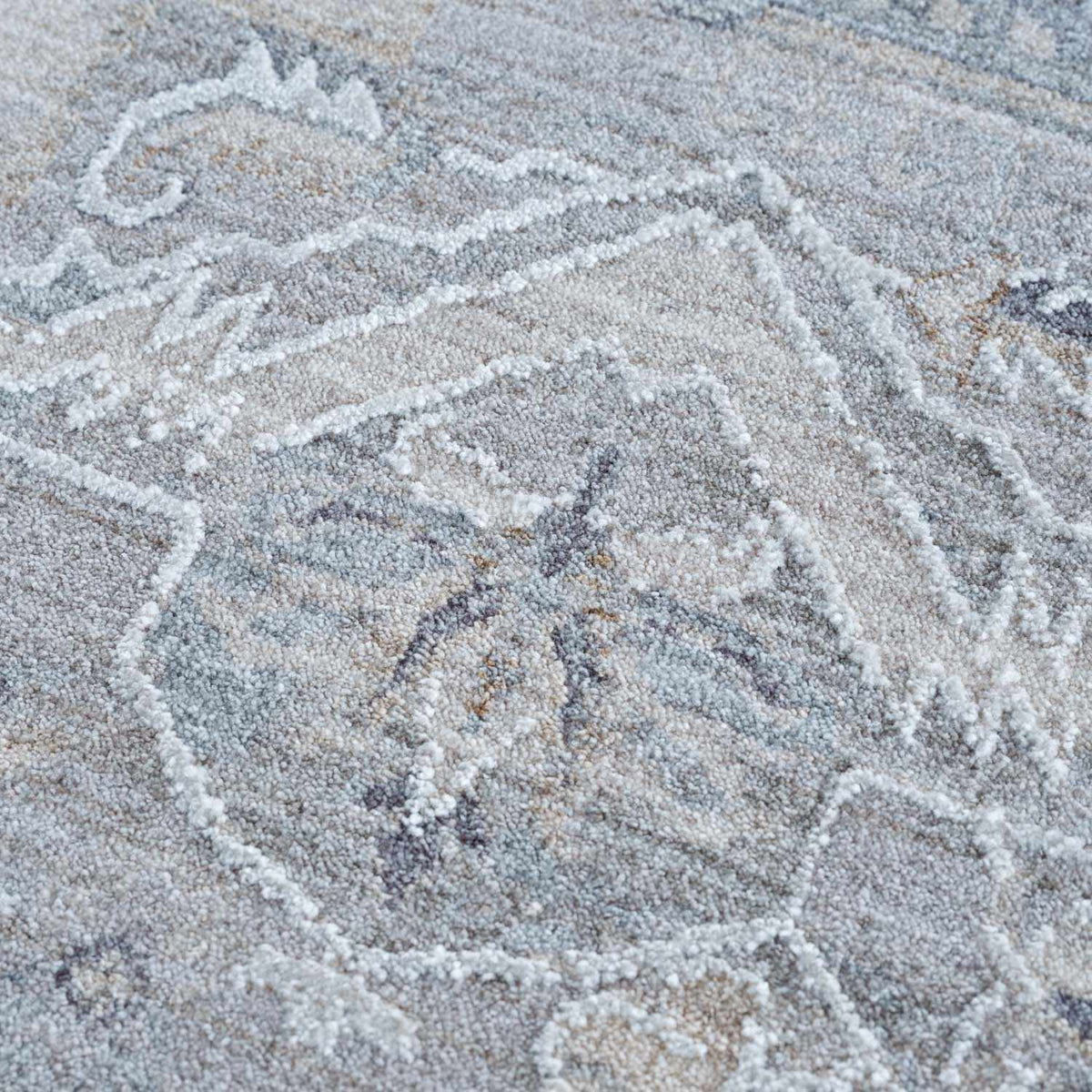 Earlsfield Thick Luxe Traditional Pattern Area Rug Gray Blue