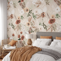 Elara Ana Tan Watercolor Terracotta Botanical Wallpaper