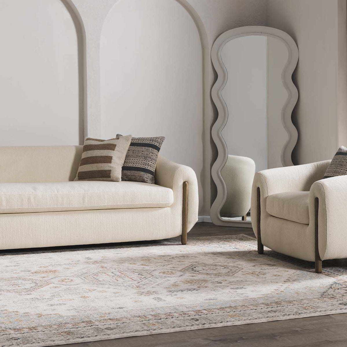 Lumina Kouta Light Gray Area Rug Machine Woven Turkish Elegance