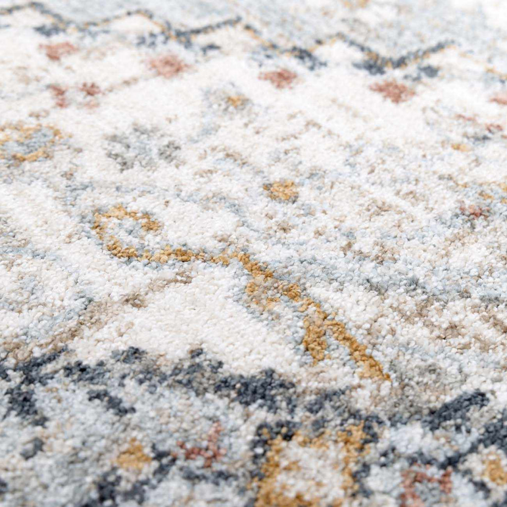 LunaWoven Kouta Gray Blue Area Rug Balanced Traditional Pattern