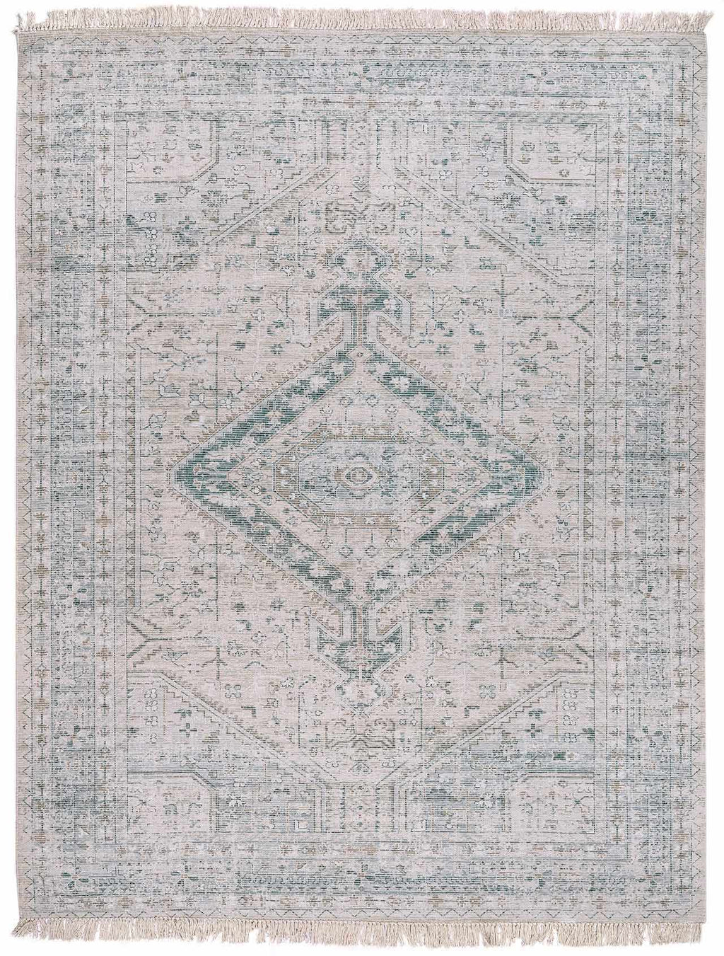 Terra And Loom Birdham Handwoven Flatweave Cotton Rug Sage Green