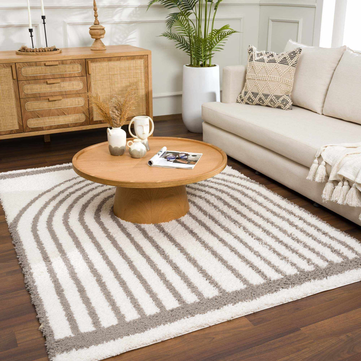 Jola Taupe Ultra Plush Area Rug Nearly Two Inches Thick