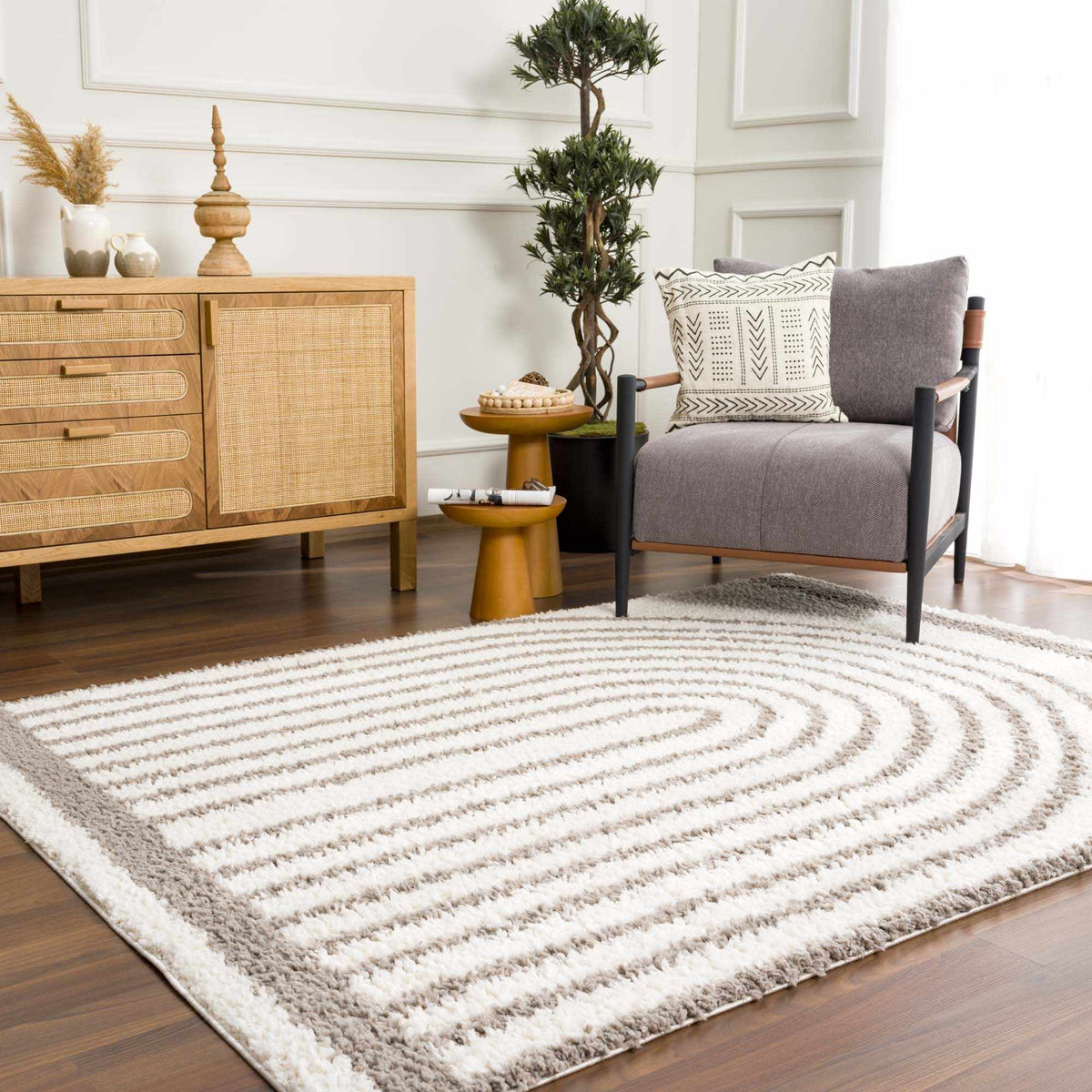 Jola Taupe Ultra Plush Area Rug Nearly Two Inches Thick
